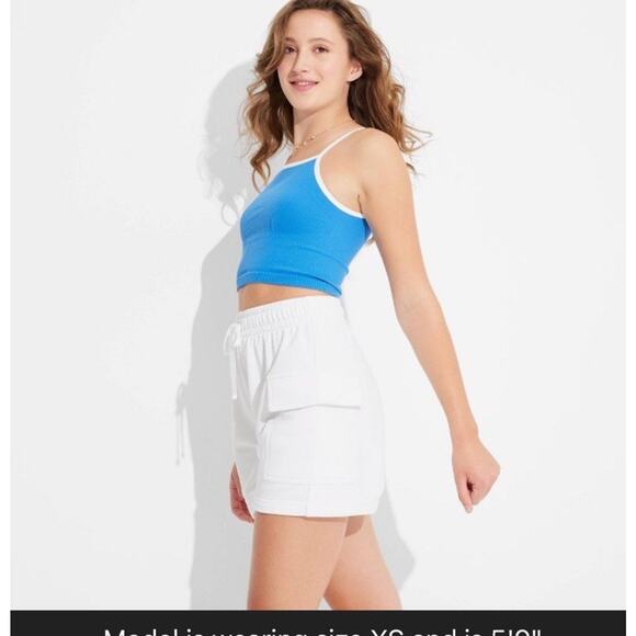 Wild Fable Women's Mid-Rise Cargo Sweat Shorts - White XXL NWT - Picture 1 of 9